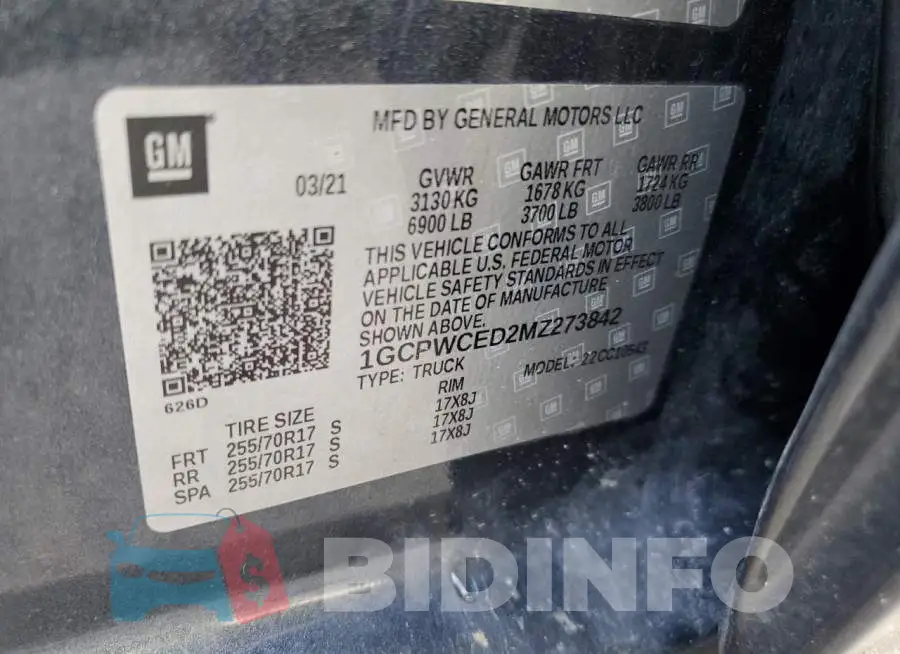 1GCPWCED2MZ273842 Photo# 13