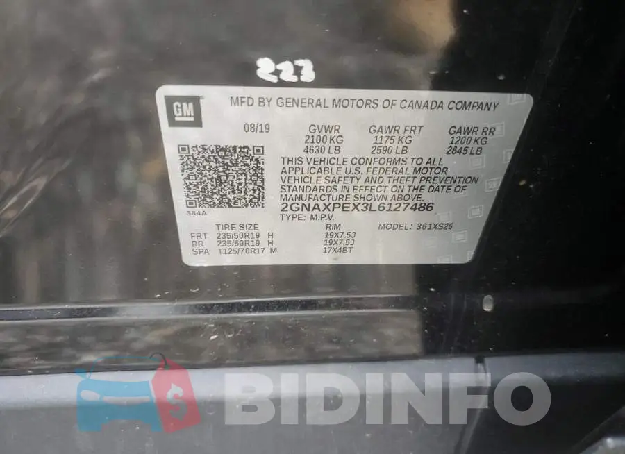 2GNAXPEX3L6127486 Photo# 13