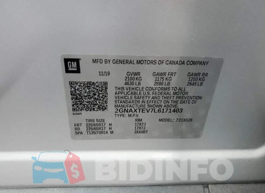 2GNAXTEV7L6171403 Photo# 12