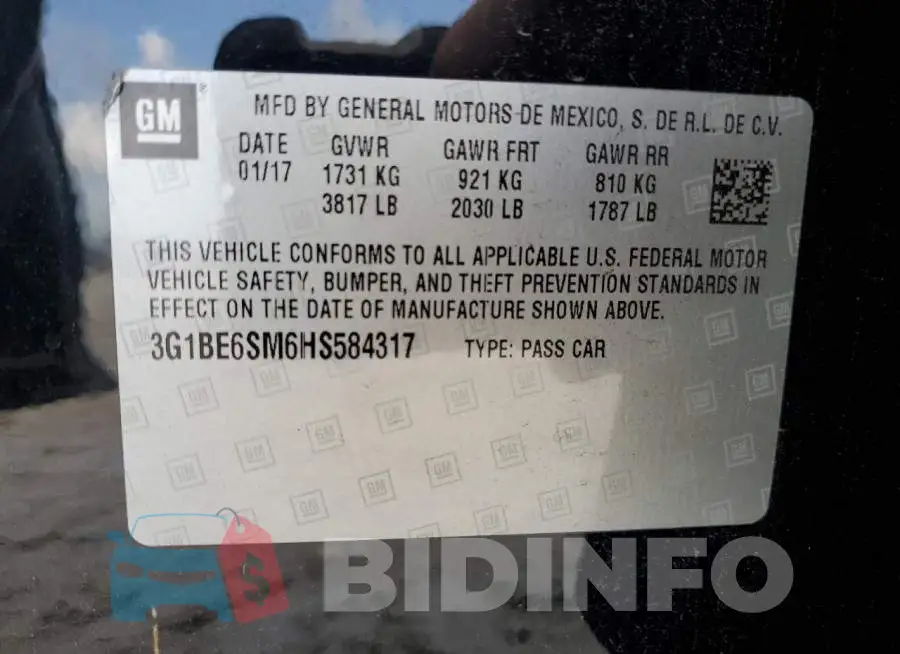 3G1BE6SM6HS584317 Photo# 12