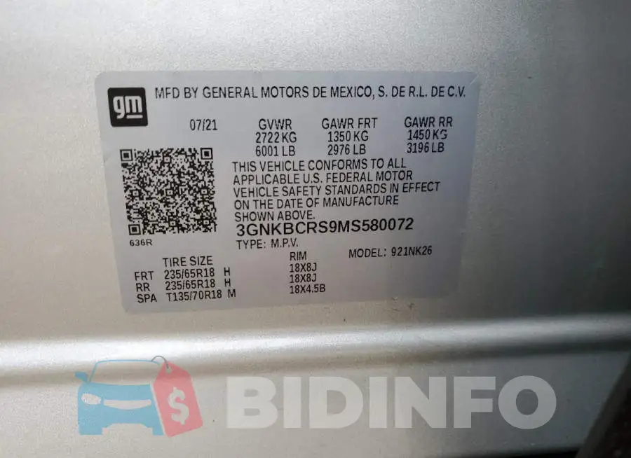 3GNKBCRS9MS580072 Photo# 13