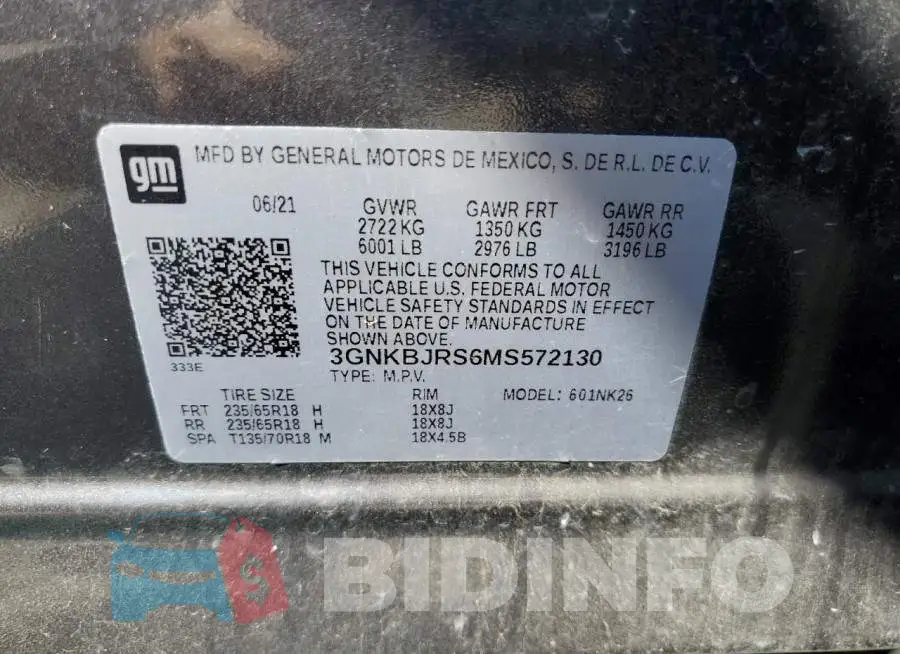 3GNKBJRS6MS572130 Photo# 14