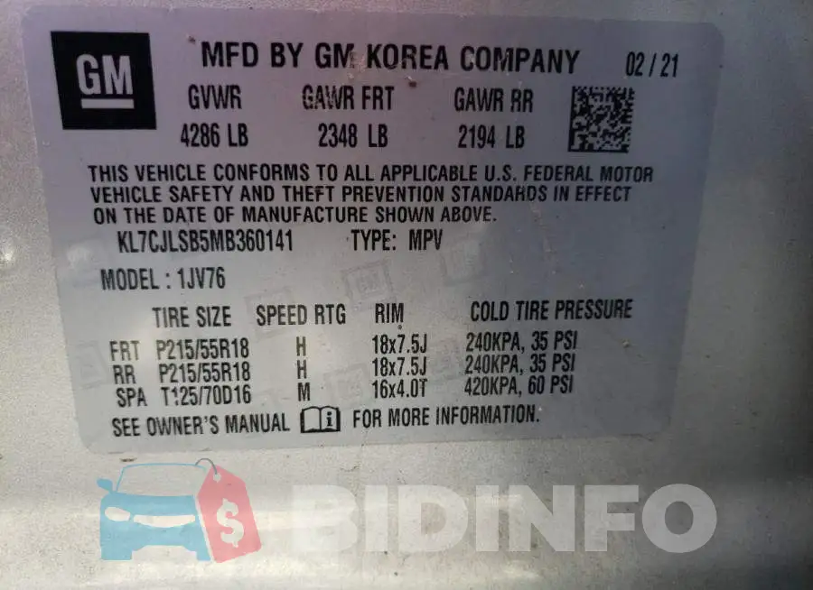 KL7CJLSB5MB360141 Photo# 13
