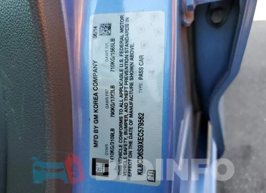 KL8CD6S9XEC579562 Photo# 12