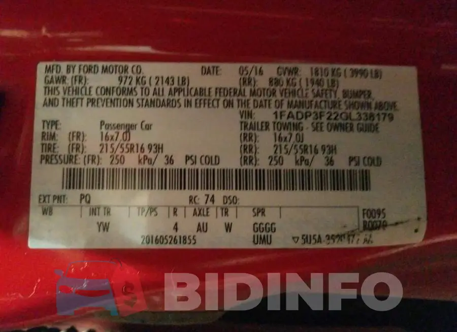 1FADP3F22GL338179 Photo# 10