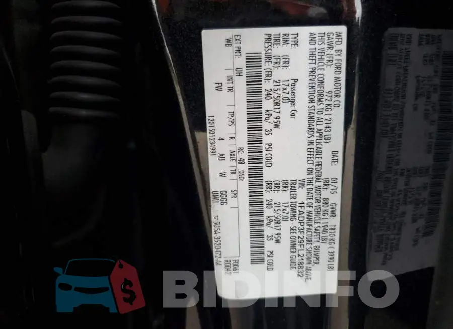 1FADP3F29FL218832 Photo# 13