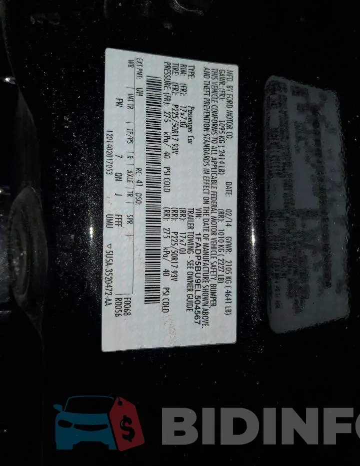 1FADP5BU9EL504567 Photo# 13