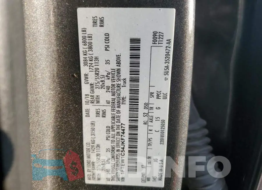 1FTEW1C54JKF74477 Photo# 12