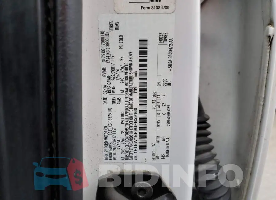 1FTEW1EF9GFB29160 Photo# 12