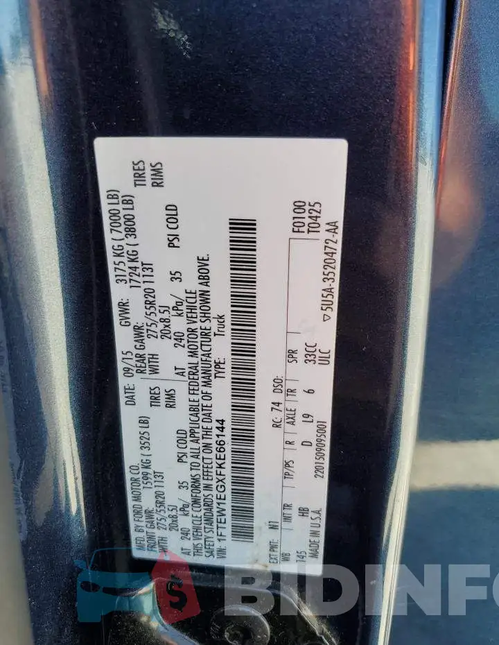 1FTEW1EGXFKE66144 Photo# 12