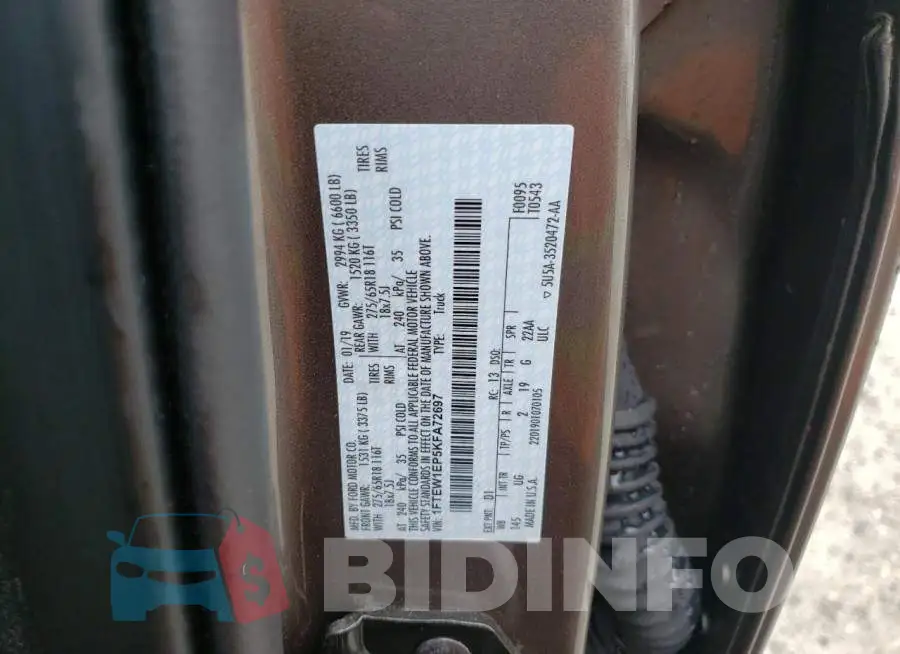 1FTEW1EP5KFA72697 Photo# 12
