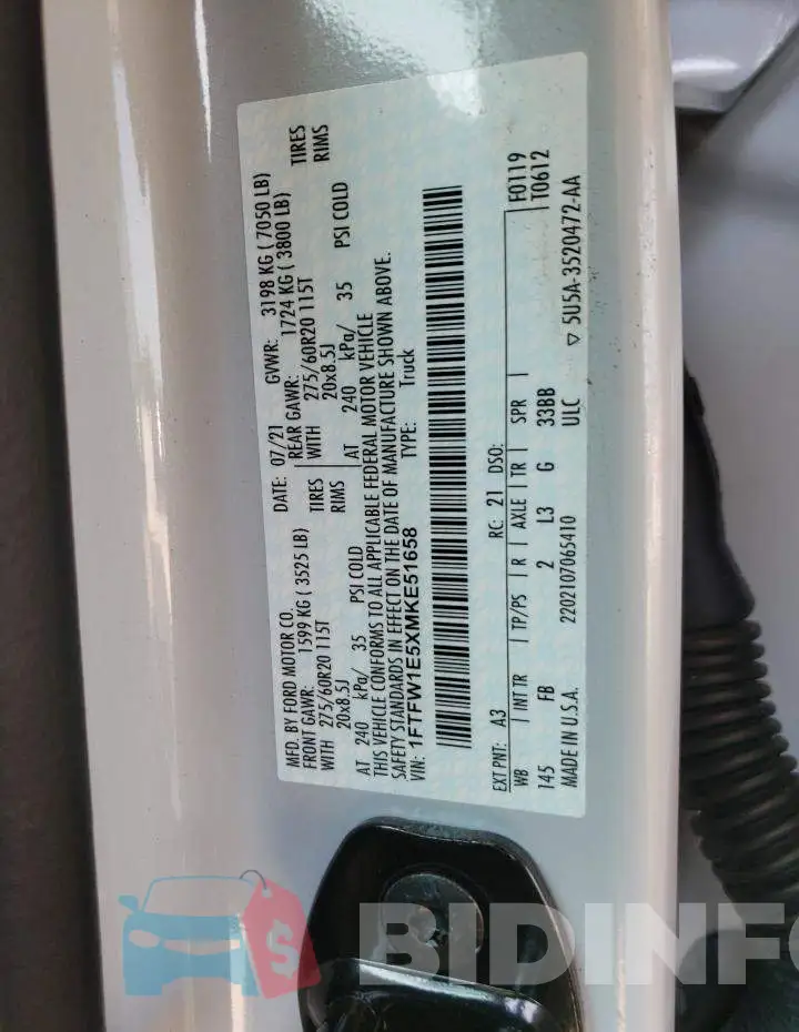 1FTFW1E5XMKE51658 Photo# 12