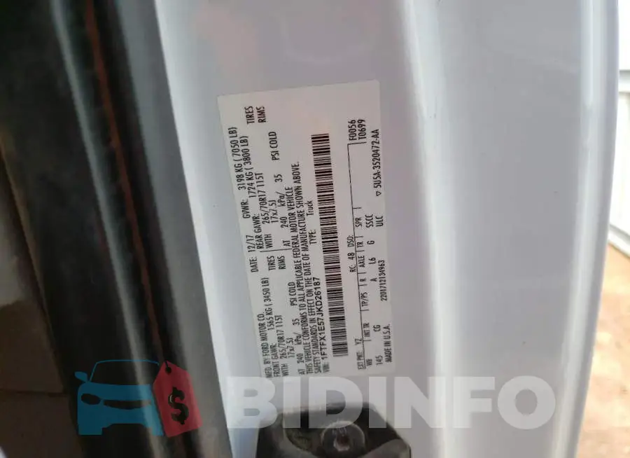 1FTFX1E57JKD26187 Photo# 12