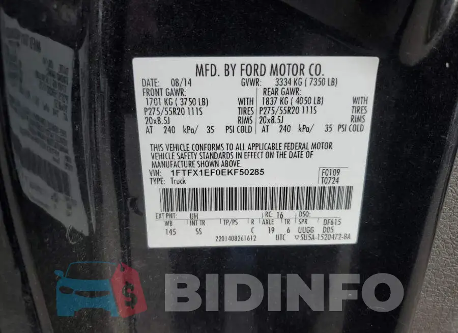 1FTFX1EF0EKF50285 Photo# 12