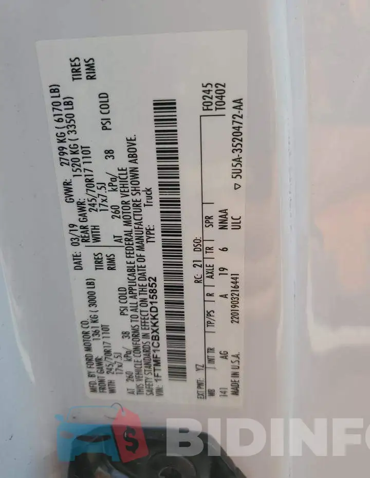 1FTMF1CBXKKD15852 Photo# 12