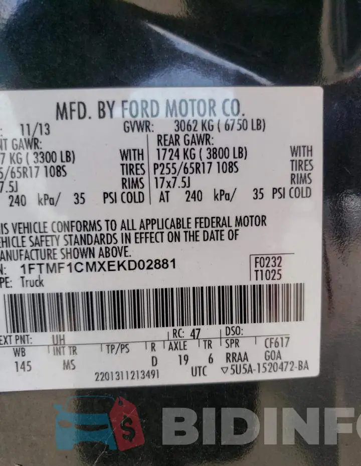 1FTMF1CMXEKD02881 Photo# 12