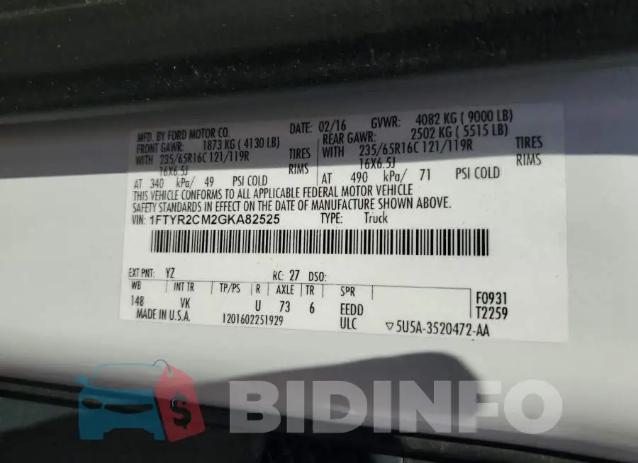 1FTYR2CM2GKA82525 Photo# 12