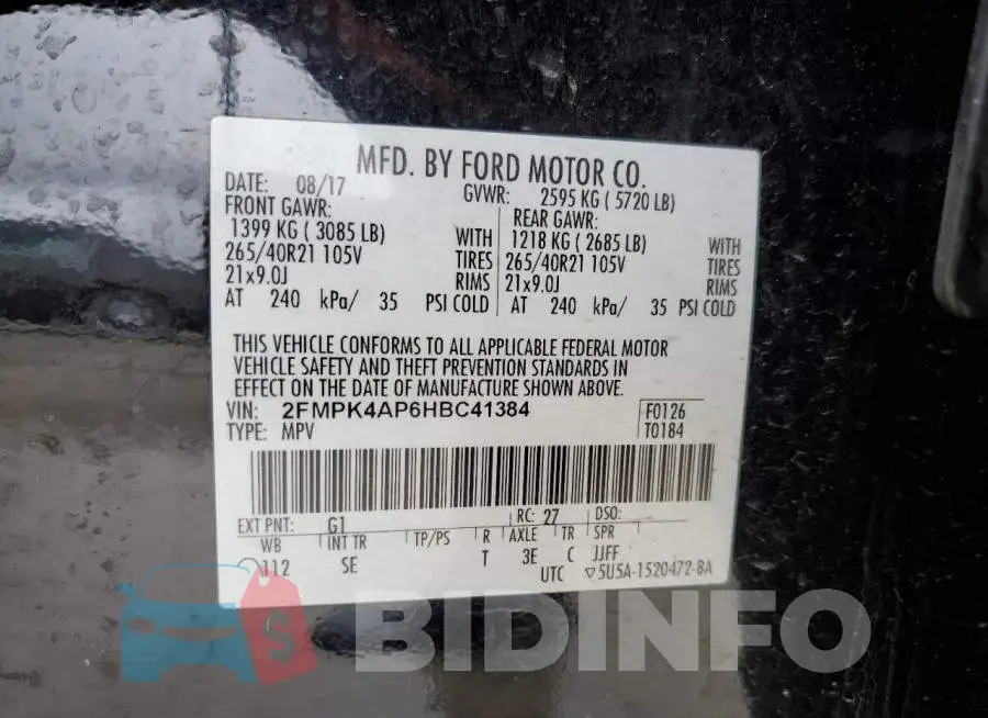 2FMPK4AP6HBC41384 Photo# 14
