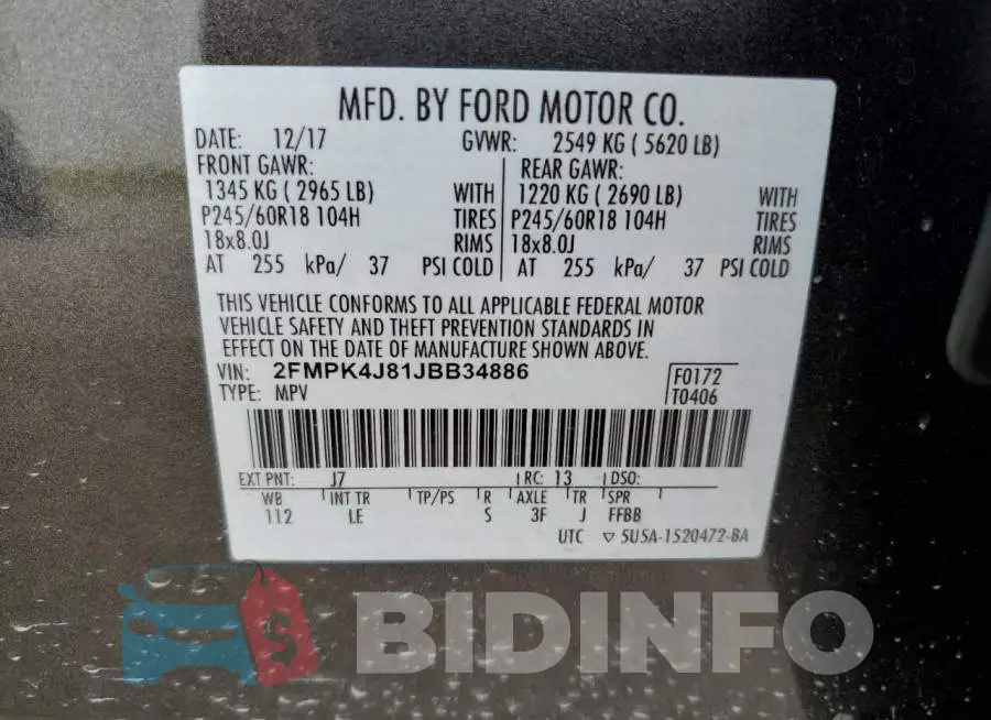2FMPK4J81JBB34886 Photo# 14