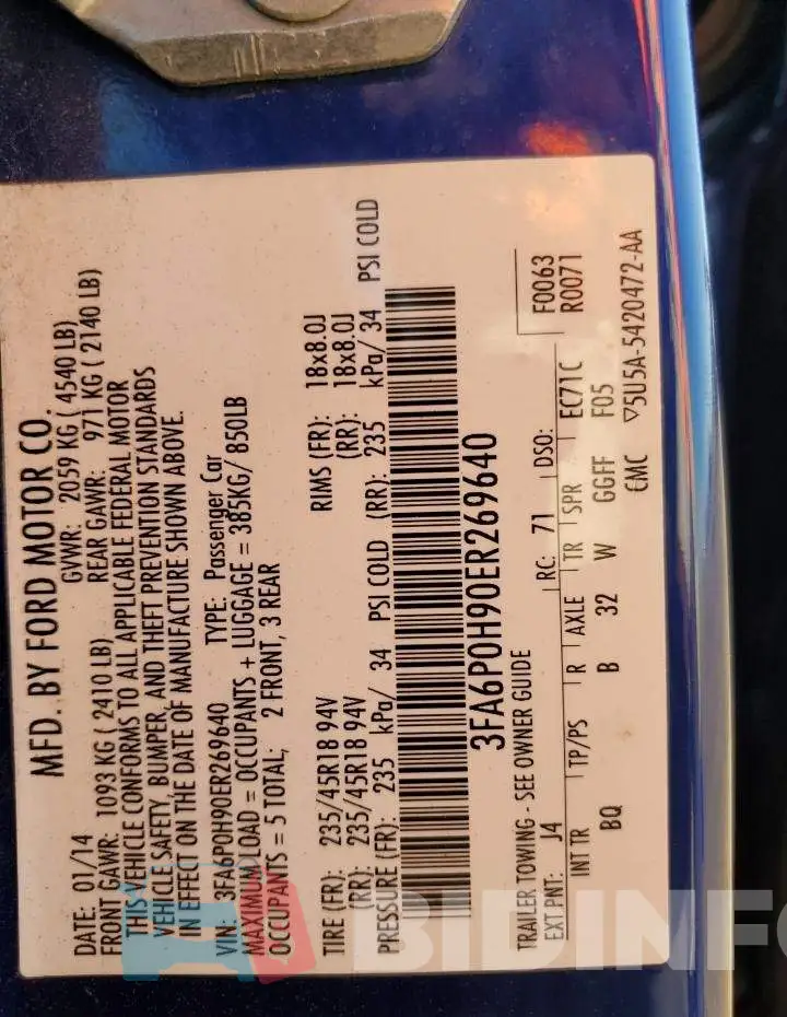 3FA6P0H90ER269640 Photo# 12
