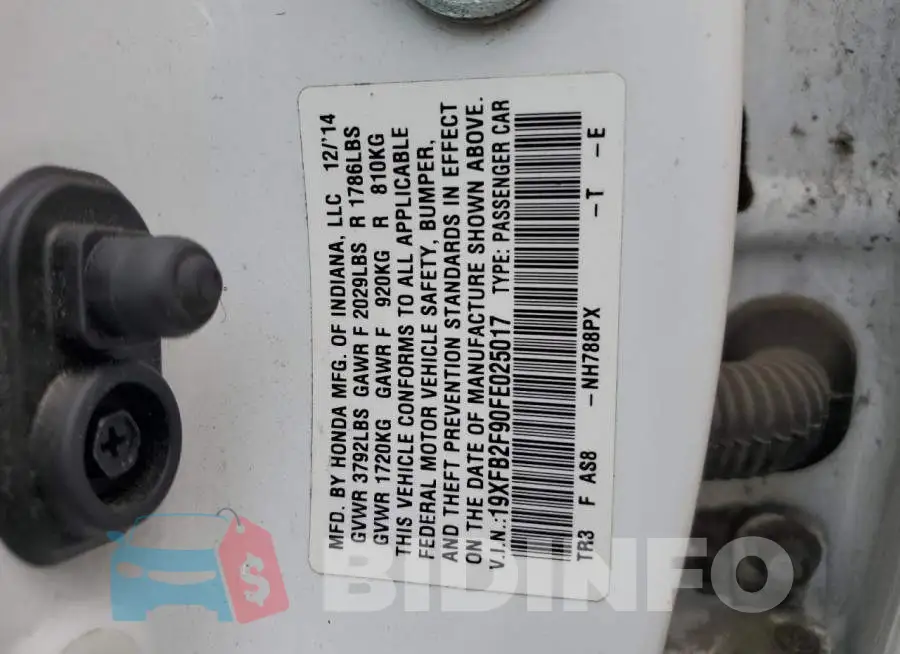 19XFB2F90FE025017 Photo# 12