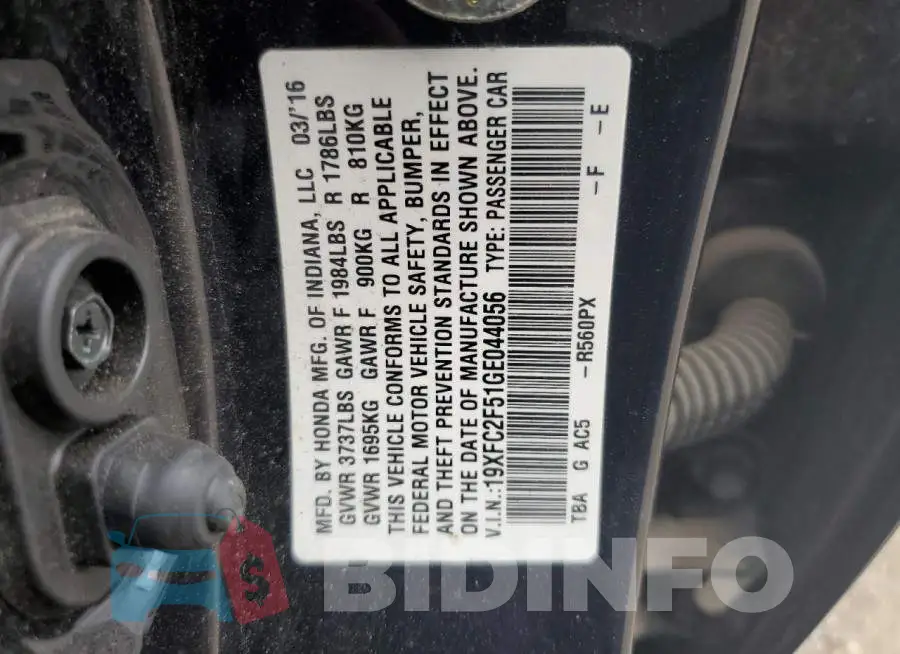 19XFC2F51GE044056 Photo# 12