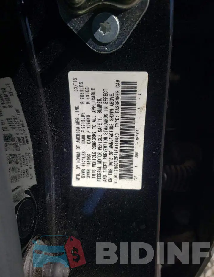 1HGCR2F78FA140983 Photo# 12