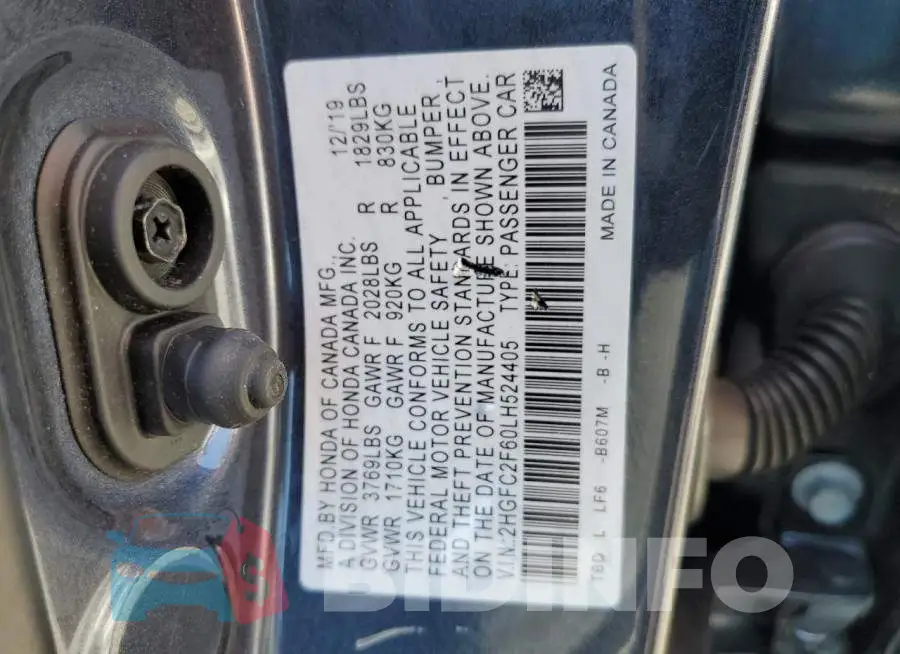 2HGFC2F60LH524405 Photo# 12