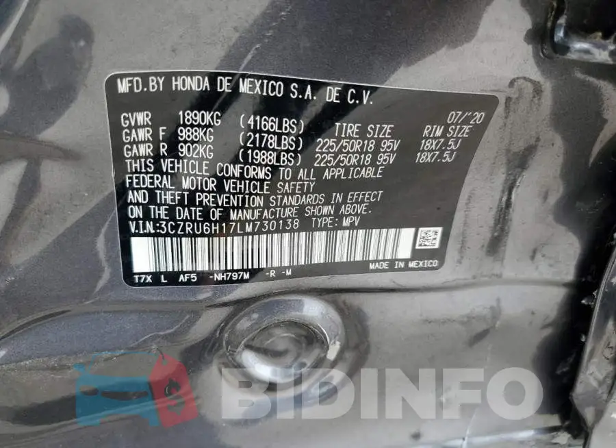 3CZRU6H17LM730138 Photo# 13