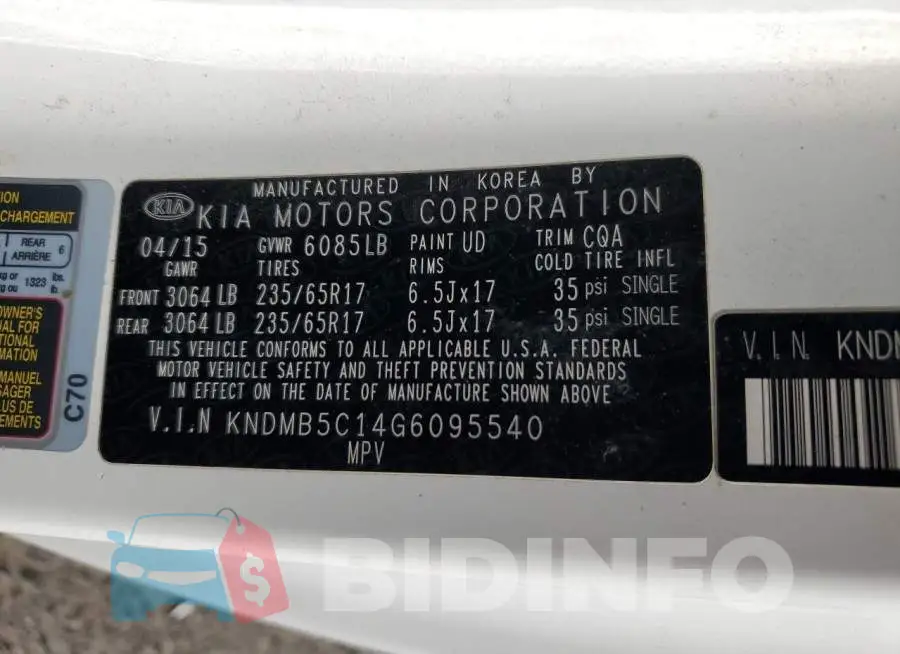 KNDMB5C14G6095540 Photo# 13