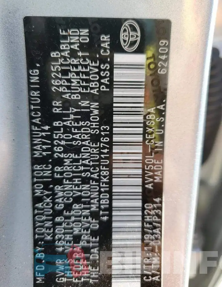 4T1BD1FK8FU147613 Photo# 12