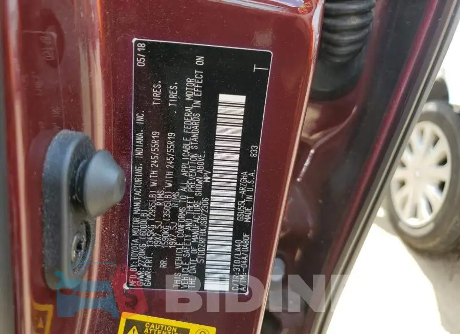 5TDDZRFHXJS872306 Photo# 14