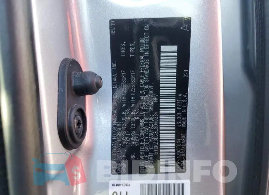 5TDKZ3DC3LS046234 Photo# 13