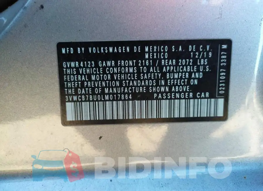 3VWCB7BU0LM017864 Photo# 12