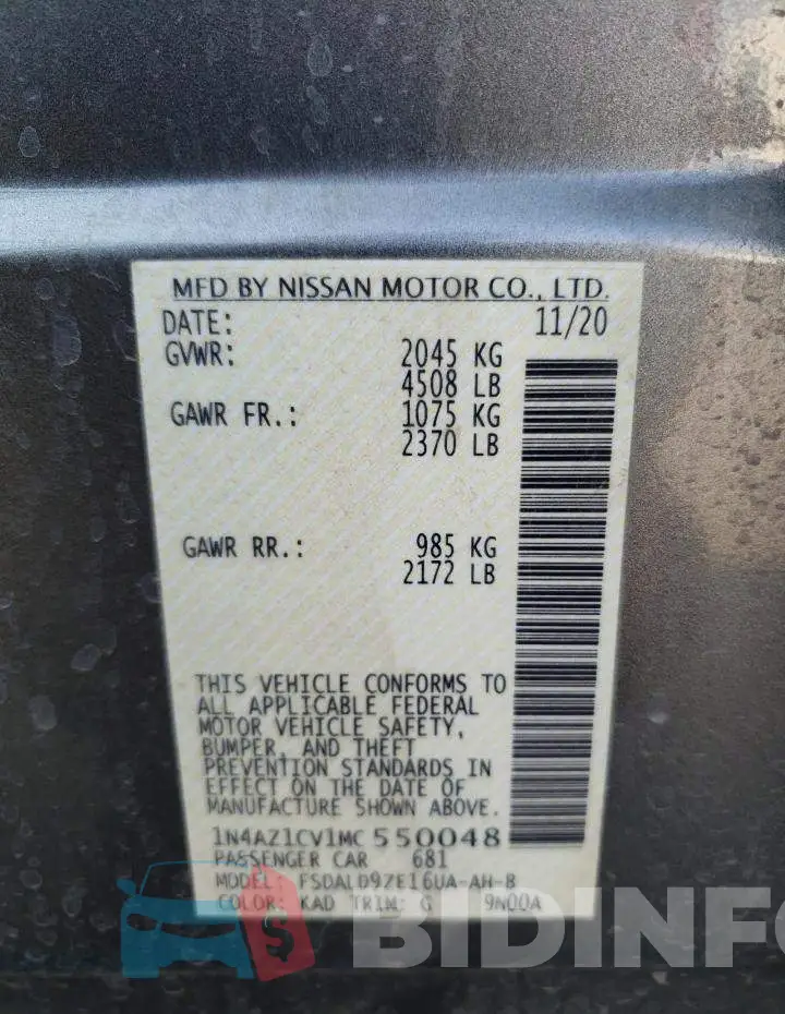 1N4AZ1CV1MC550048 Photo# 13