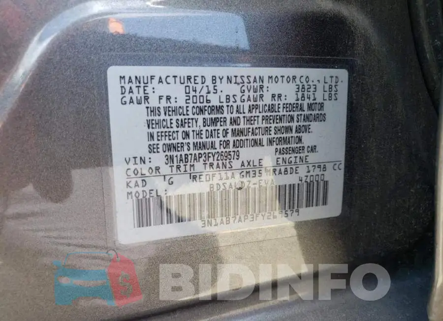 3N1AB7AP3FY269579 Photo# 12