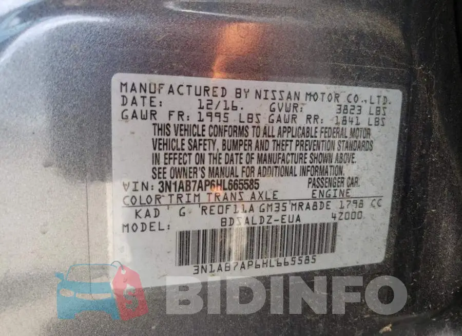3N1AB7AP6HL665585 Photo# 12