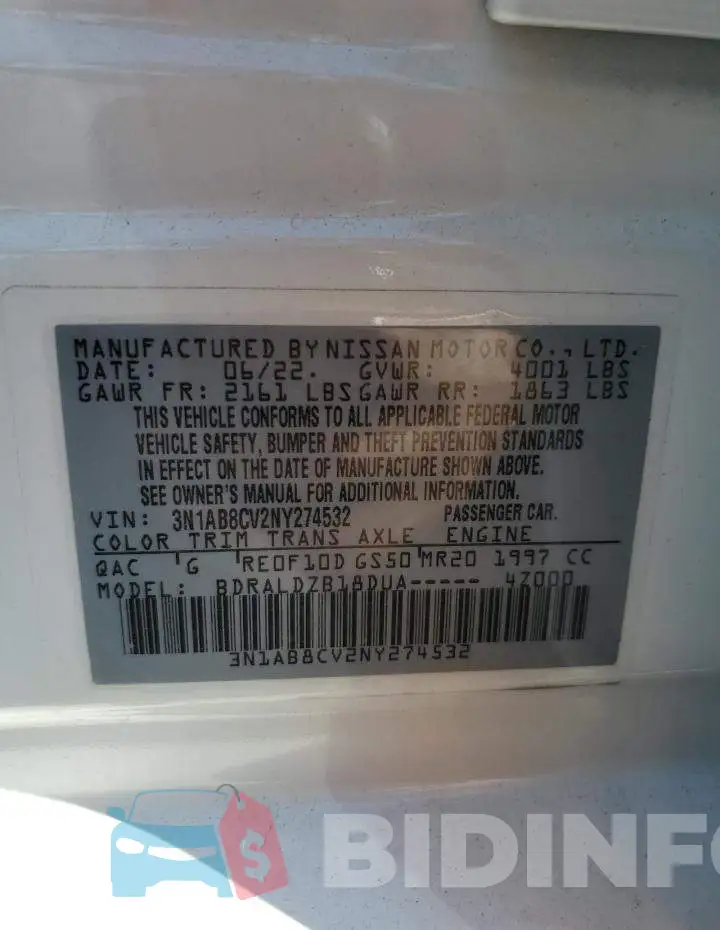 3N1AB8CV2NY274532 Photo# 12