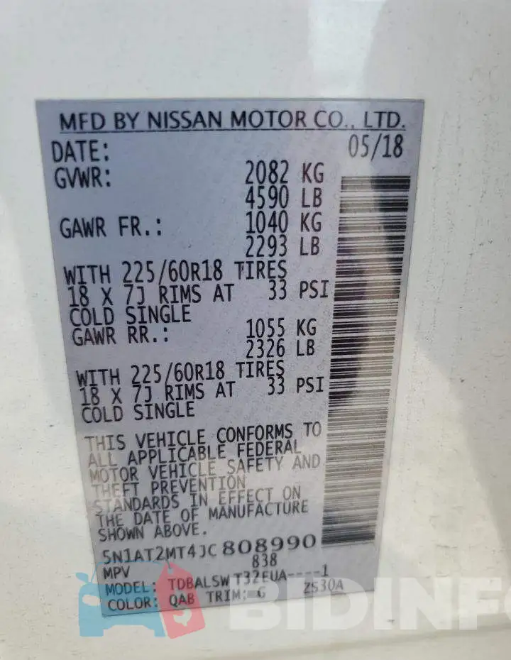 5N1AT2MT4JC808990 Photo# 14