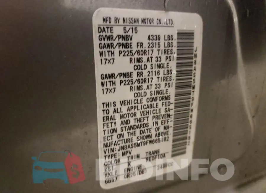 JN8AS5MT9FW665182 Photo# 10