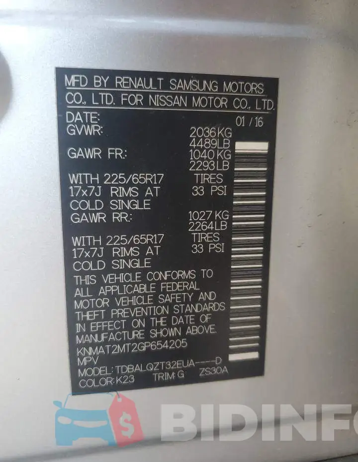 KNMAT2MT2GP654205 Photo# 13