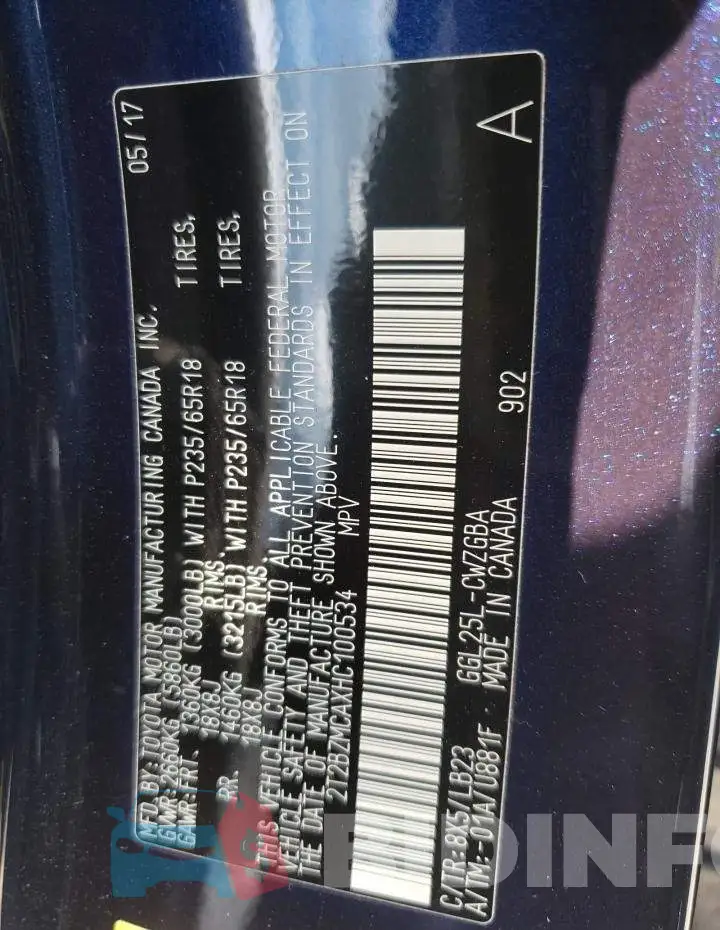 2T2BZMCAXHC100534 Photo# 12