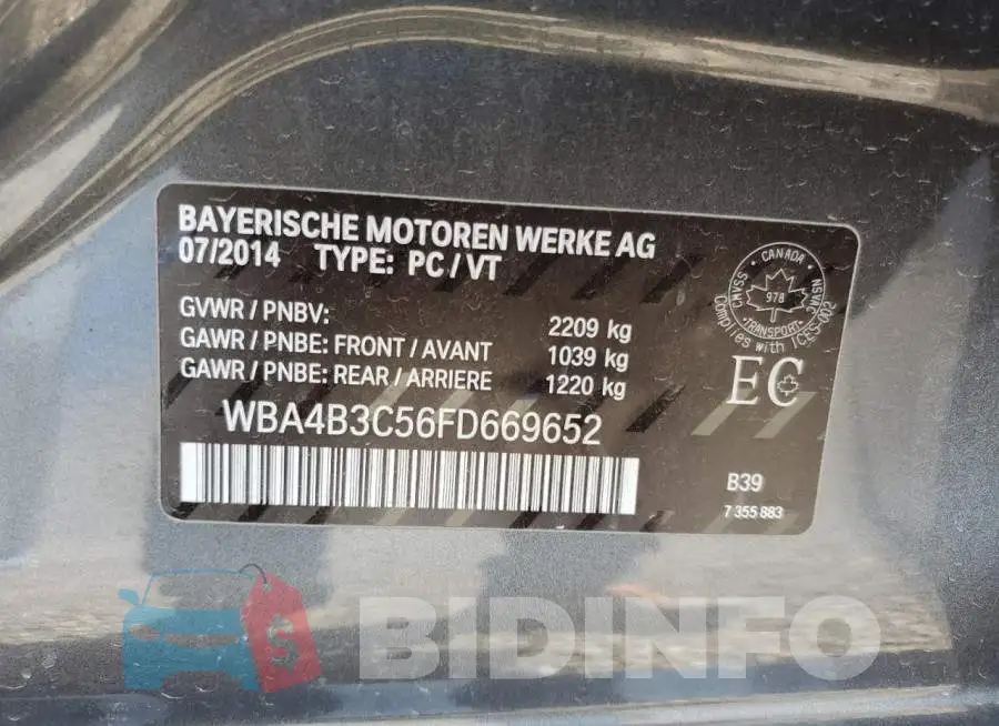 WBA4B3C56FD669652 Photo# 12