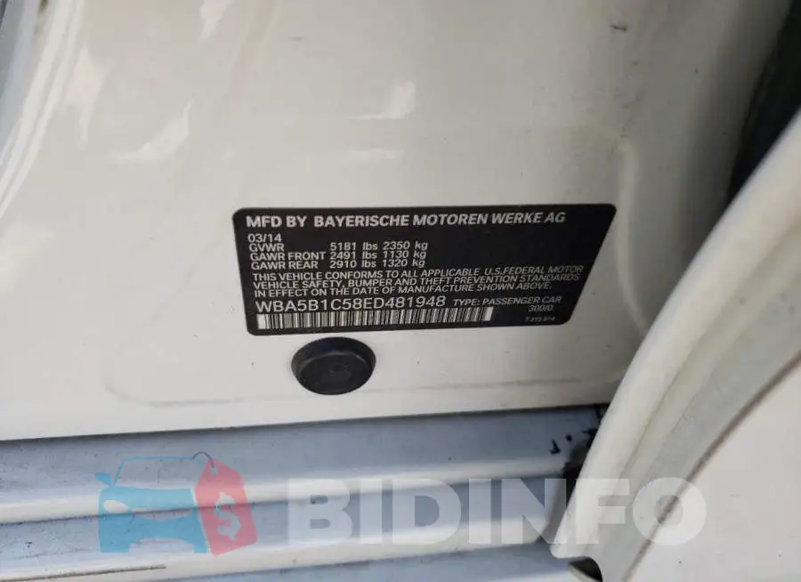 WBA5B1C58ED481948 Photo# 12