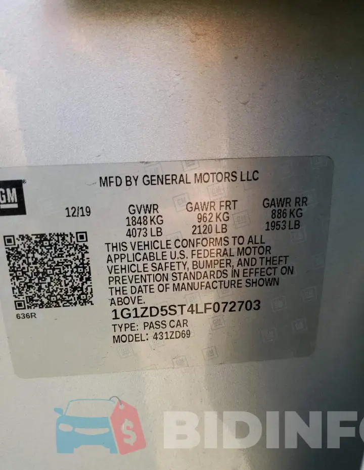 1G1ZD5ST4LF072703 Photo# 13