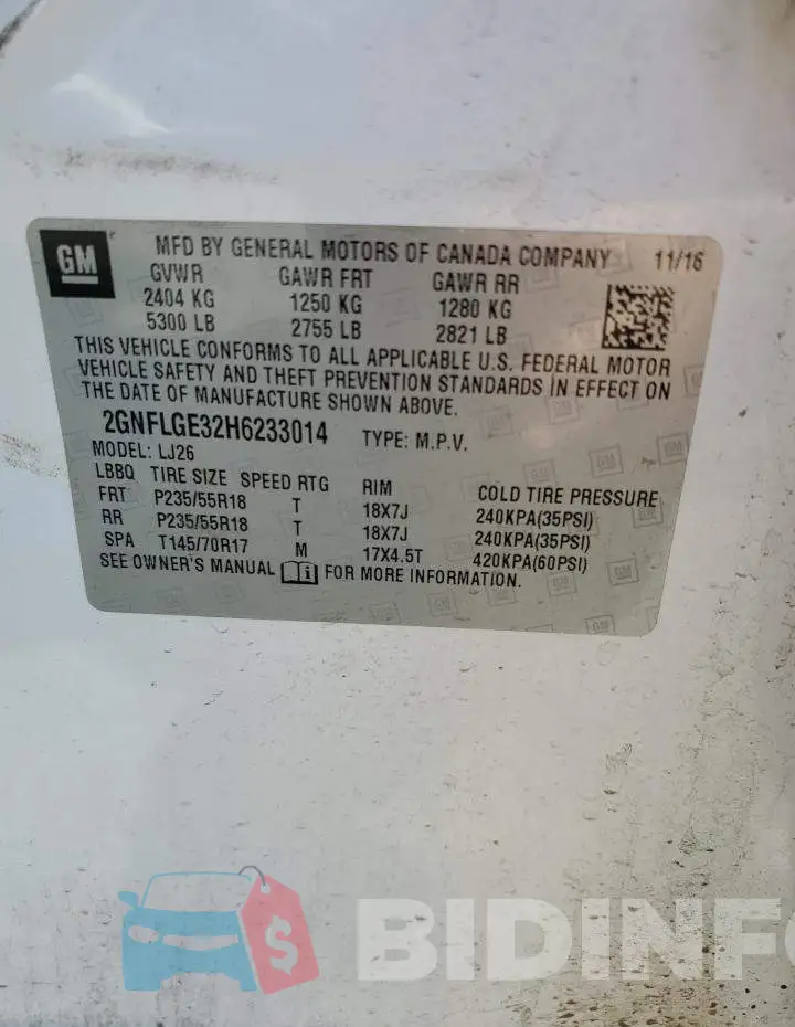 2GNFLGE32H6233014 Photo# 13