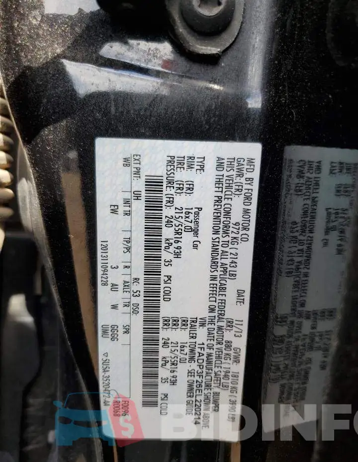 1FADP3F26EL220214 Photo# 12
