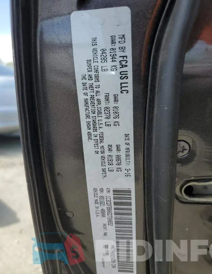1C3CDFBB0GD720652 Photo# 12