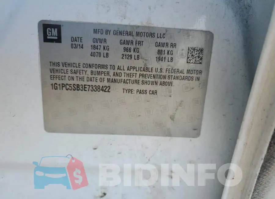 1G1PC5SB3E7338422 Photo# 12