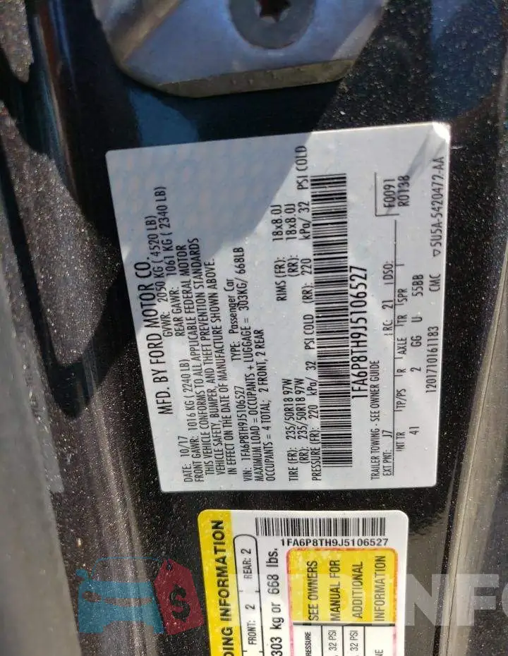 1FA6P8TH9J5106527 Photo# 12